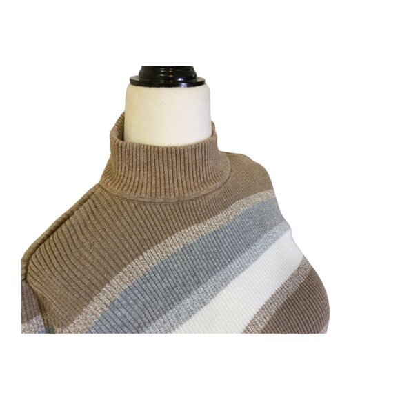 Karen Scott  Striped Turtle Neck Sweater - Picture 2 of 4